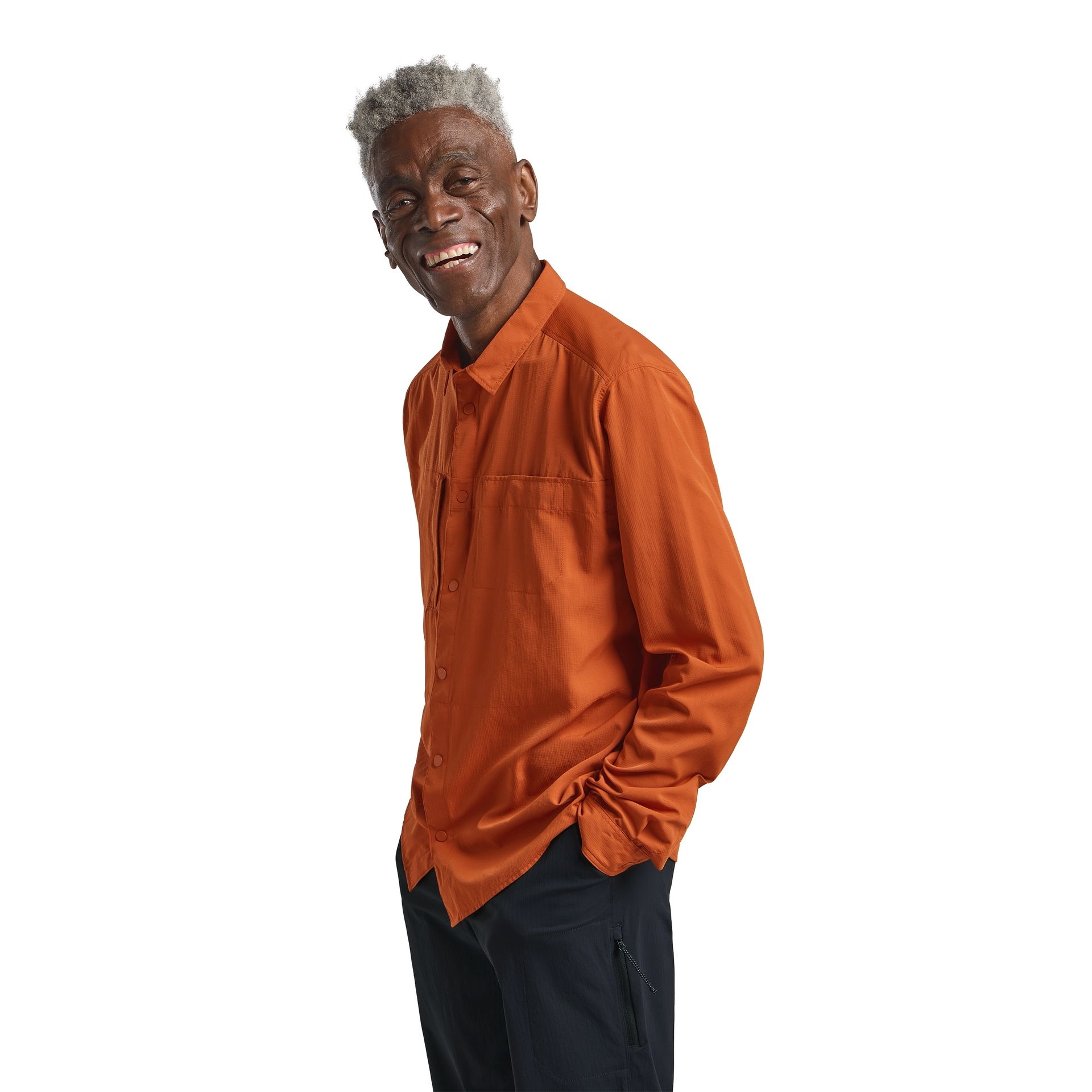 Koszula męska z długim rękawem Jack Wolfskin SIERRA CANYON LS M burnt orange - S