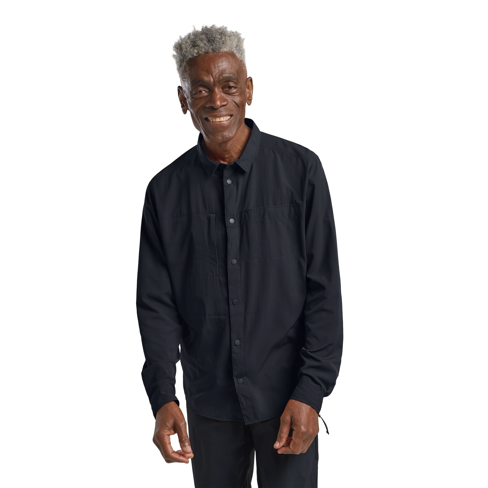 Koszula męska z długim rękawem Jack Wolfskin SIERRA CANYON LS M dark navy - S