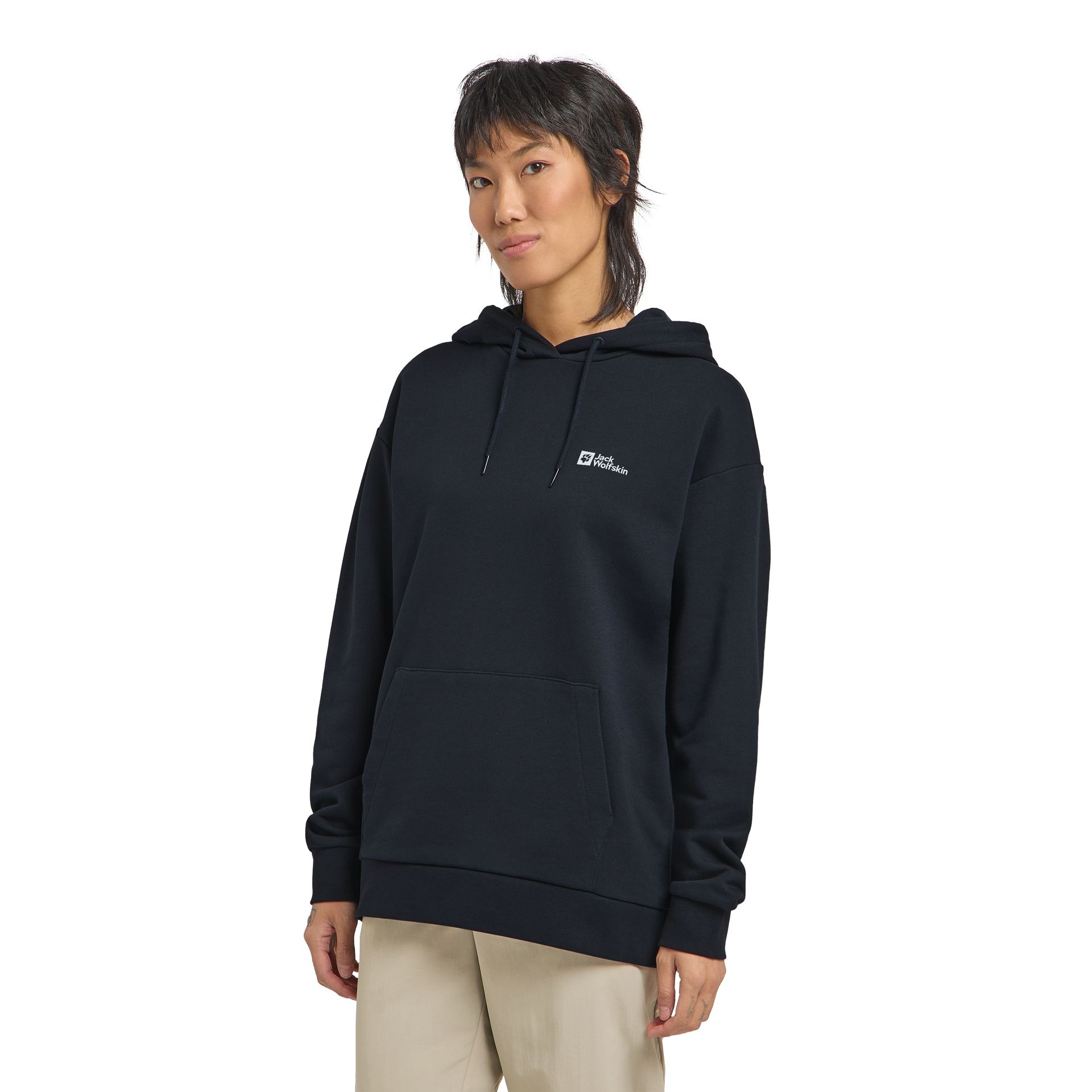 Damska bluza z kapturem Jack Wolfskin ESSENTIAL HOODIE W dark navy - XS