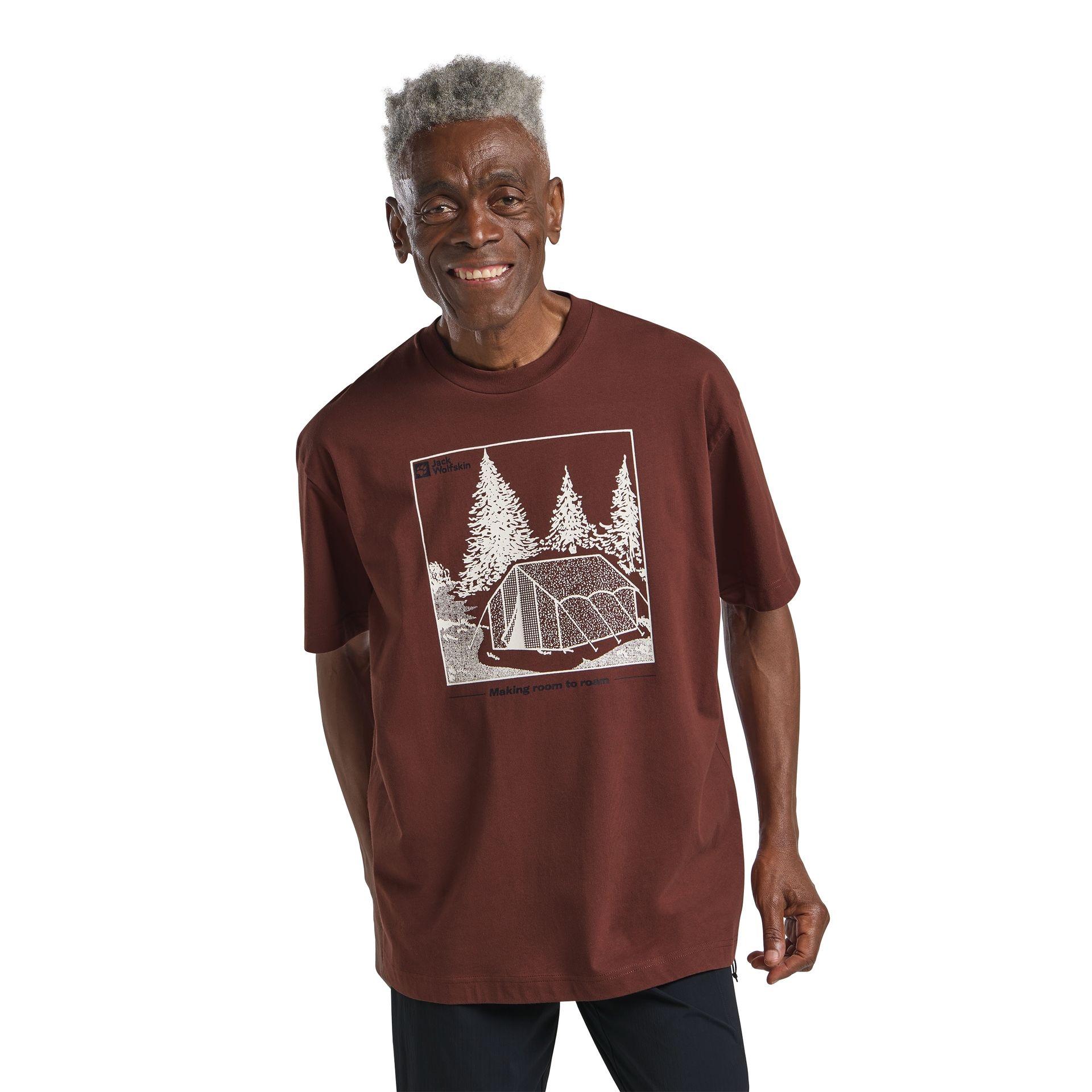 Męski t-shirt Jack Wolfskin FREEROAMER T M TENT dark rust - S