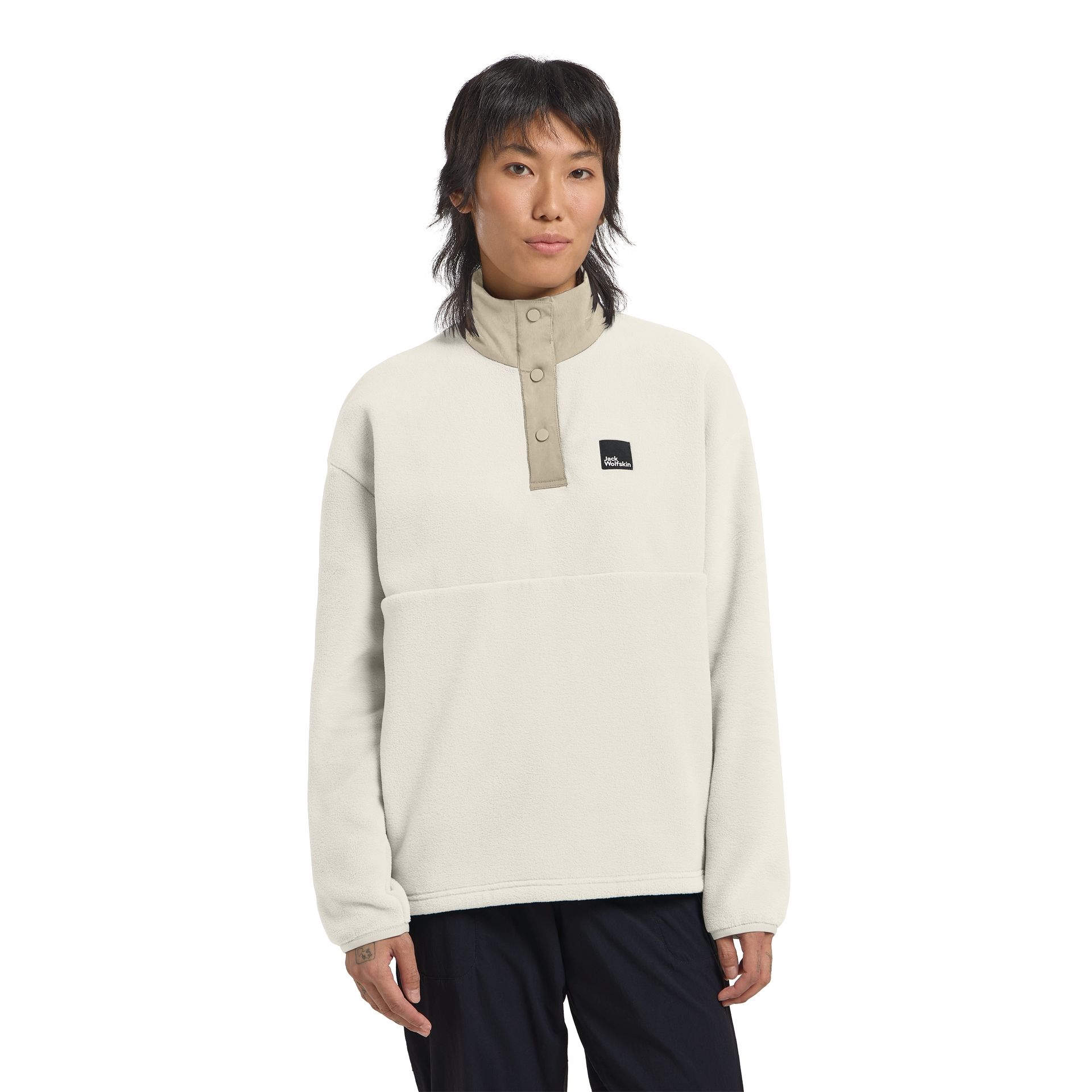Damska bluza polarowa Jack Wolfskin SUMETRO HZ W cotton white - XS