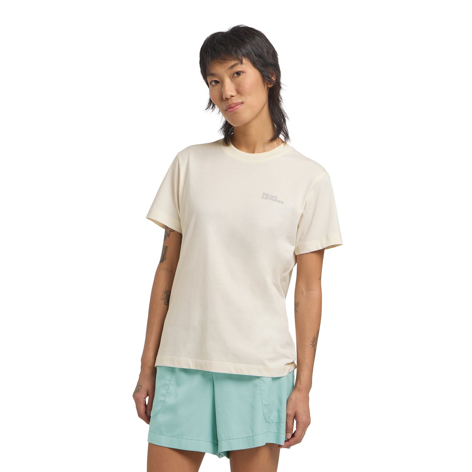 Damska koszulka Jack Wolfskin ESSENTIAL T W cotton white - S
