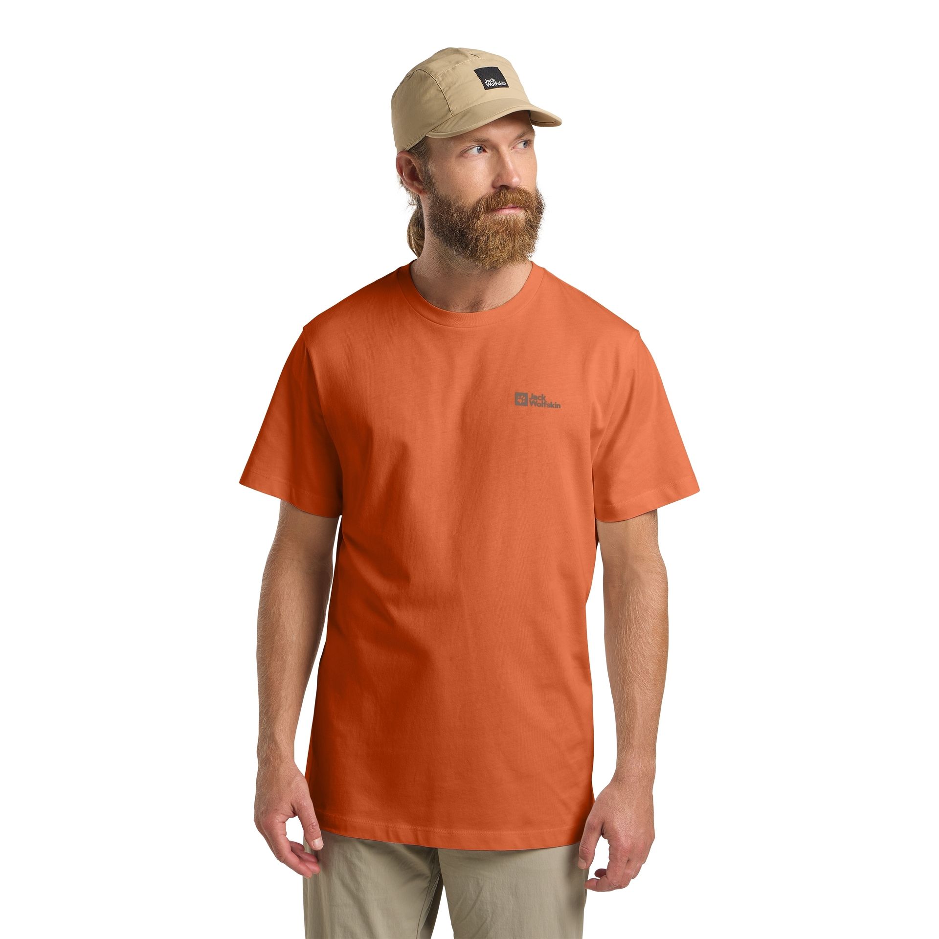 Męska koszulka z krótkim rękawem Jack Wolfskin ESSENTIAL T M burnt orange - S