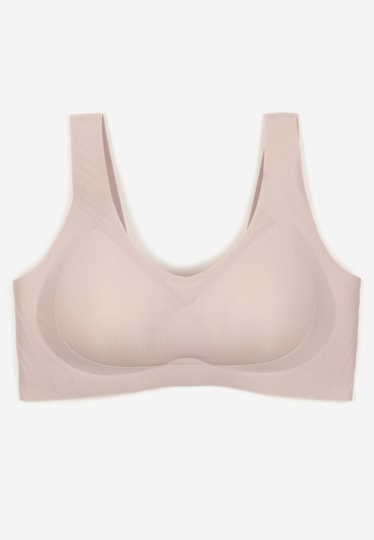 Ciemnoróżowy Biustonosz Braletka o Gładkim Wykończeniu Fenllisa