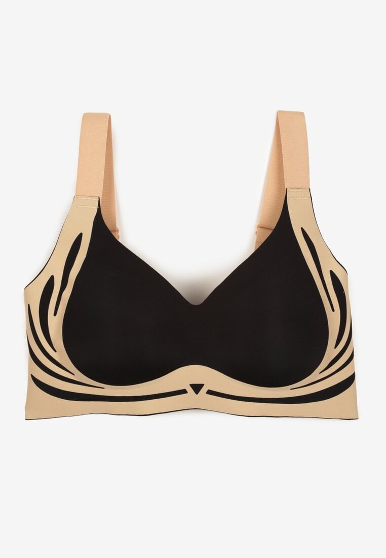 Czarny Biustonosz Sportowy z Zapięciem na Haftki Greledia