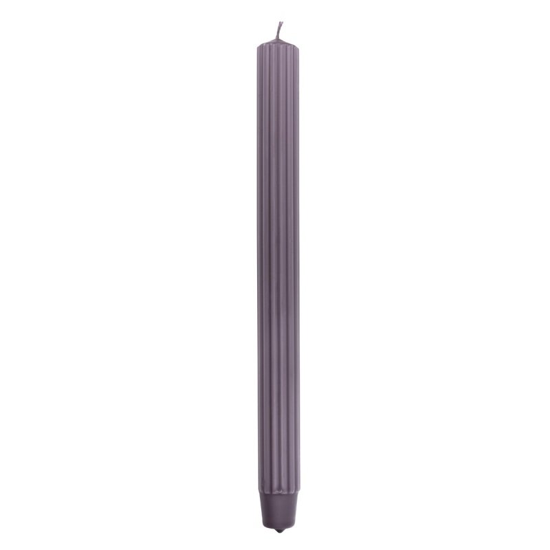 Świeca stołowa długa ryflowana DONAU HOME, 25x300 mm, 4 szt., jeżyna