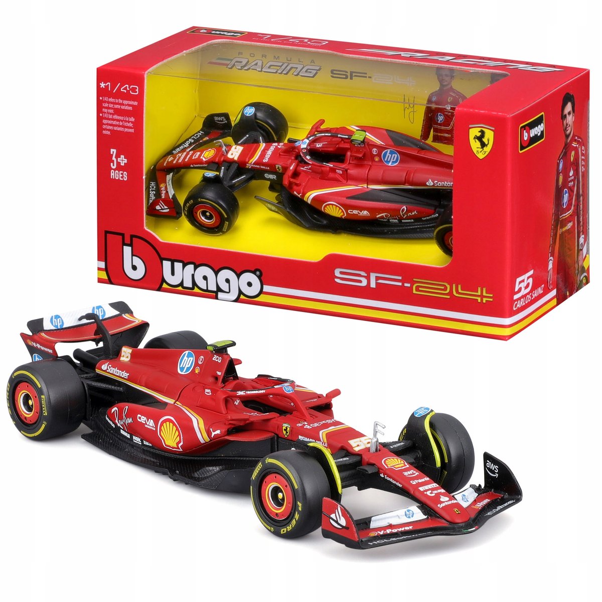 BOLID F1 Ferrari SF-24 Imola GP 2024 Carlos Sainz 1:43 BBURAGO 18-36844