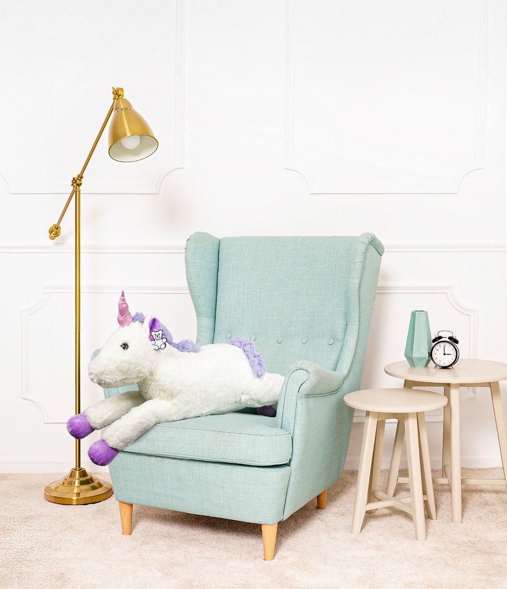 DUŻY WIELKI MIŚ JEDNOROŻEC PLUSZOWY ZABAWKA PRZYTULANKA 100cm BIAŁY