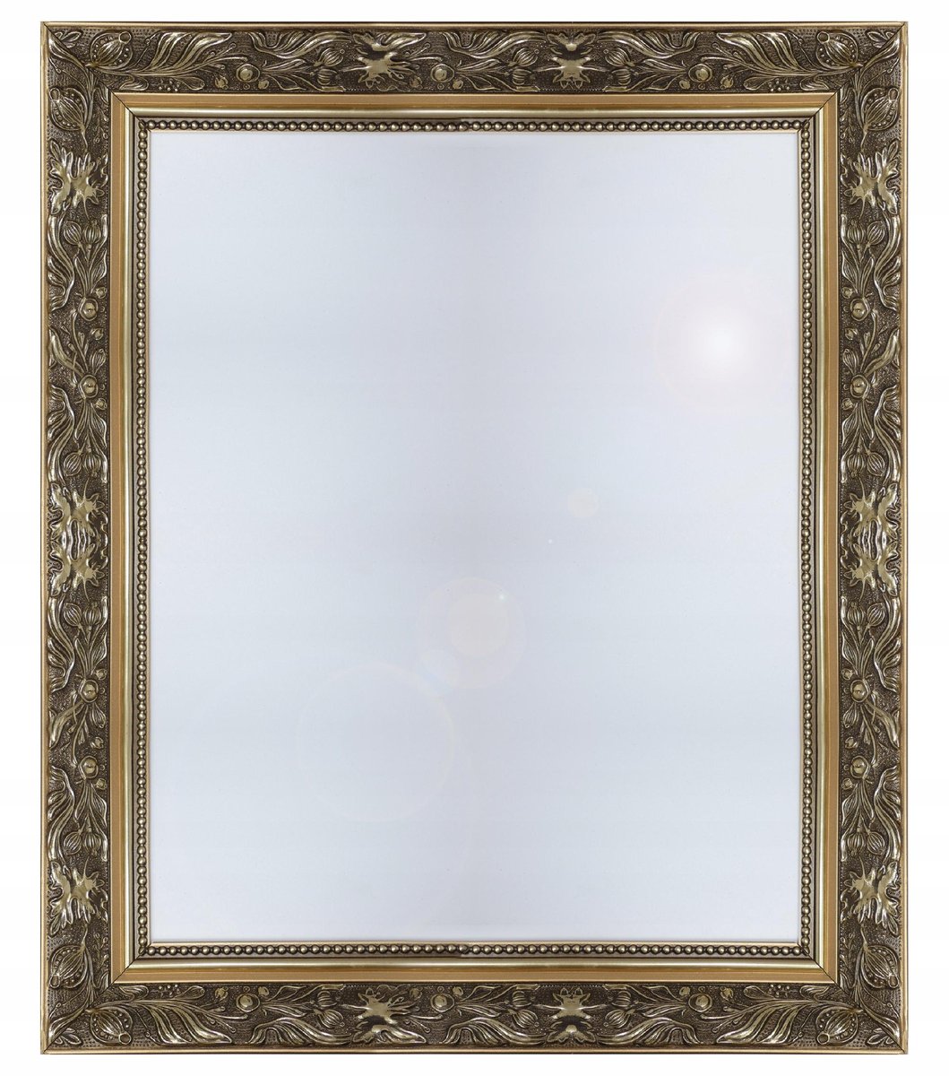 Złote Lustro w STYLOWEJ drewnianej ramie 80x50 S2