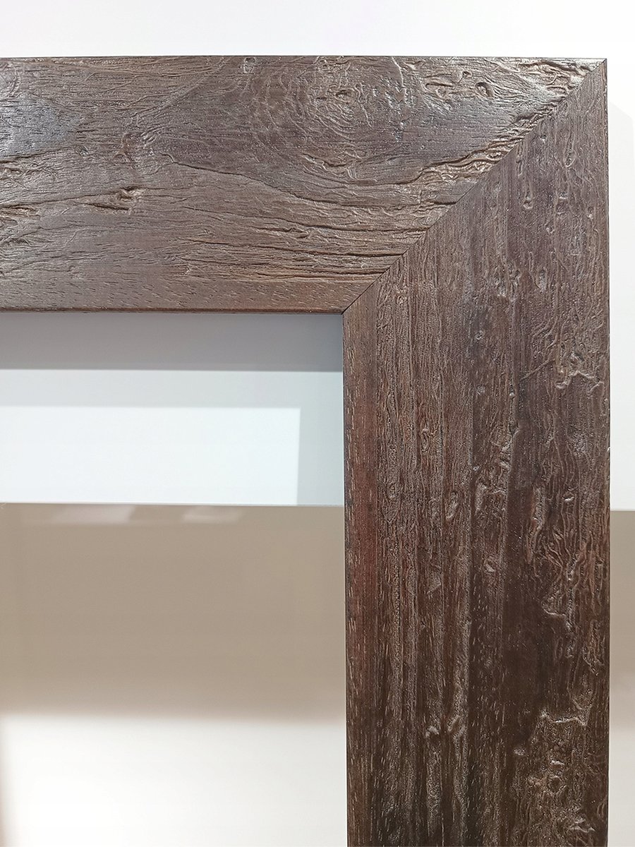 Lustro w ciemnej drewnianej ramie grubej 8cm 180x80 postarzane drewno