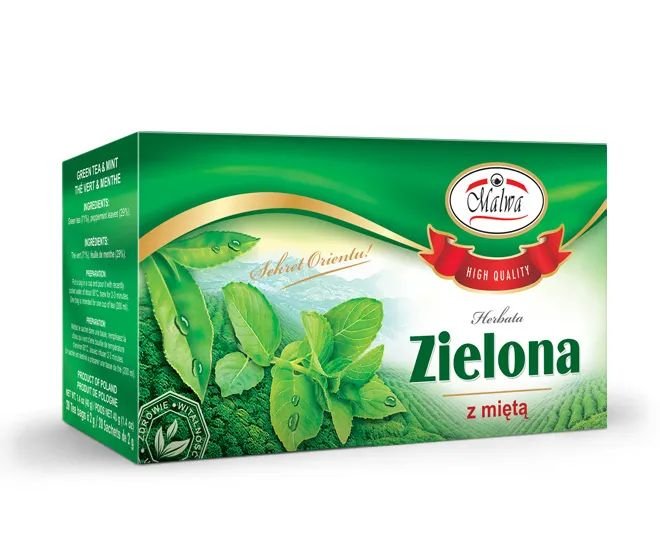 Herbata Malwa Zielona Mięta 20tb x 2g