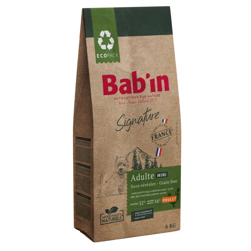Bab'in Signature Mini Adult kurczak bez zbóż dla psów małych ras 6kg / Bab'in