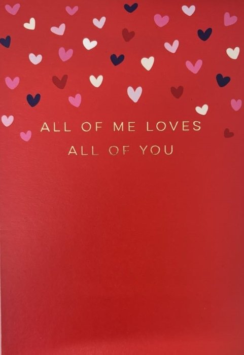 Kartka walentynkowa All Of Me Loves All Of You serca- Laura Darrington