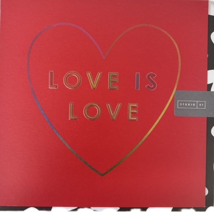 Kartka walentynkowa Love Is Love serce- Cardfactory