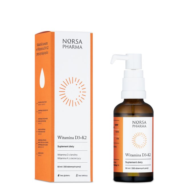 Suplement diety, Norsa Pharma, Witamina D3 +K2 z ciecierzycy, 50 ml