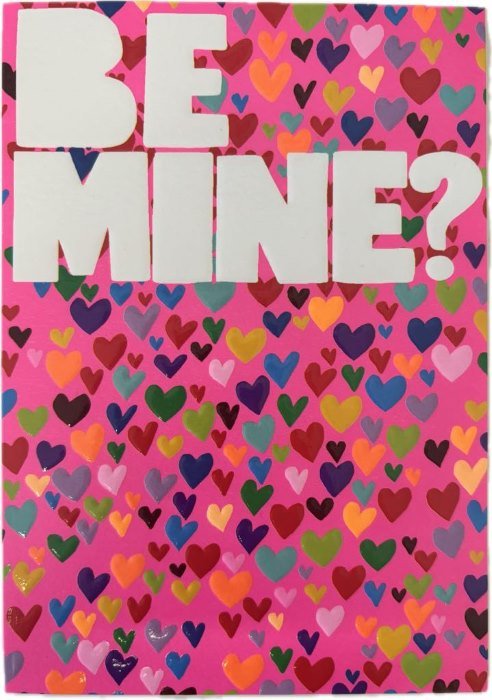 Kartka walentynkowa Be Mine? serduszka- Pepersalad
