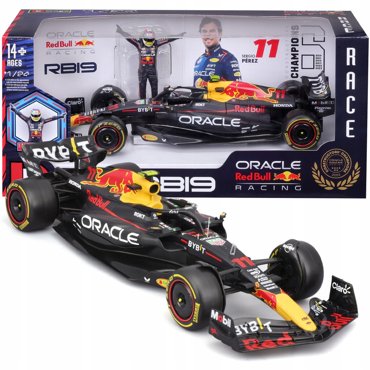 BOLID F1 Red Bull RB19 FIGURKA SERGIO PEREZ 1:24 MODEL BBURAGO 18-28036