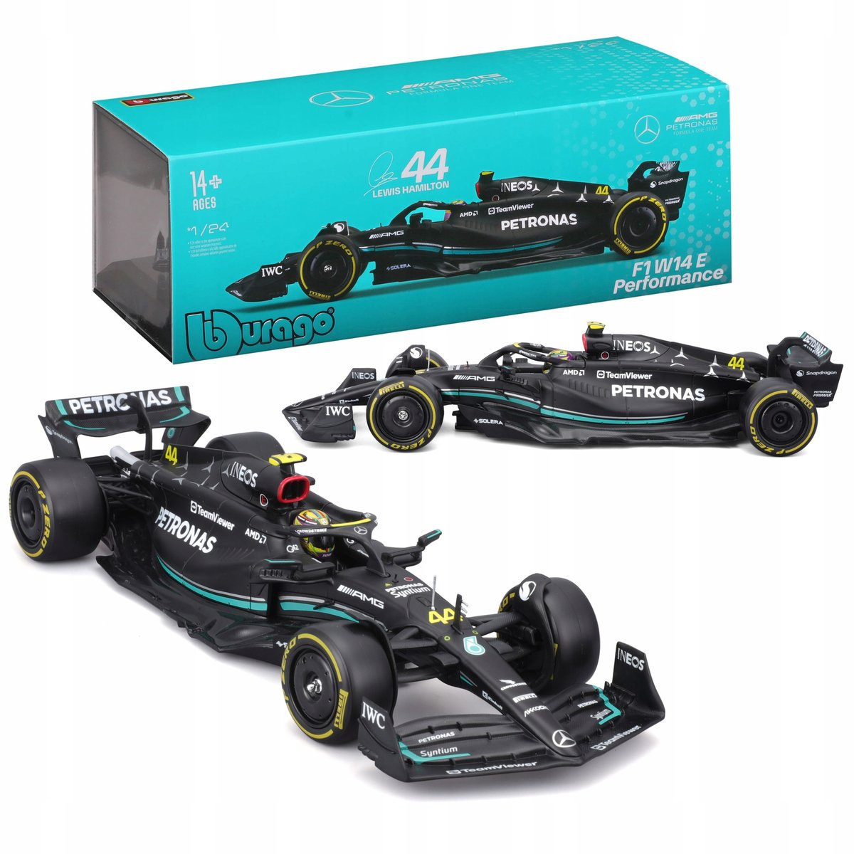 BOLID F1 Mercedes AMG W14 E 2023 Lewis Hamilton 1:24 BBURAGO 18-28028