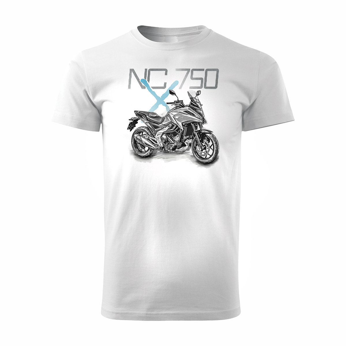 Koszulka z motocyklem na motor Honda NC 750 X NC750X męska biała REGULAR-L