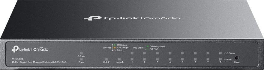 TP-Link Omada ES210GMP łącza sieciowe Zarządzany Gigabit Ethernet 10/100/1000 Obsługa PoE Czarny