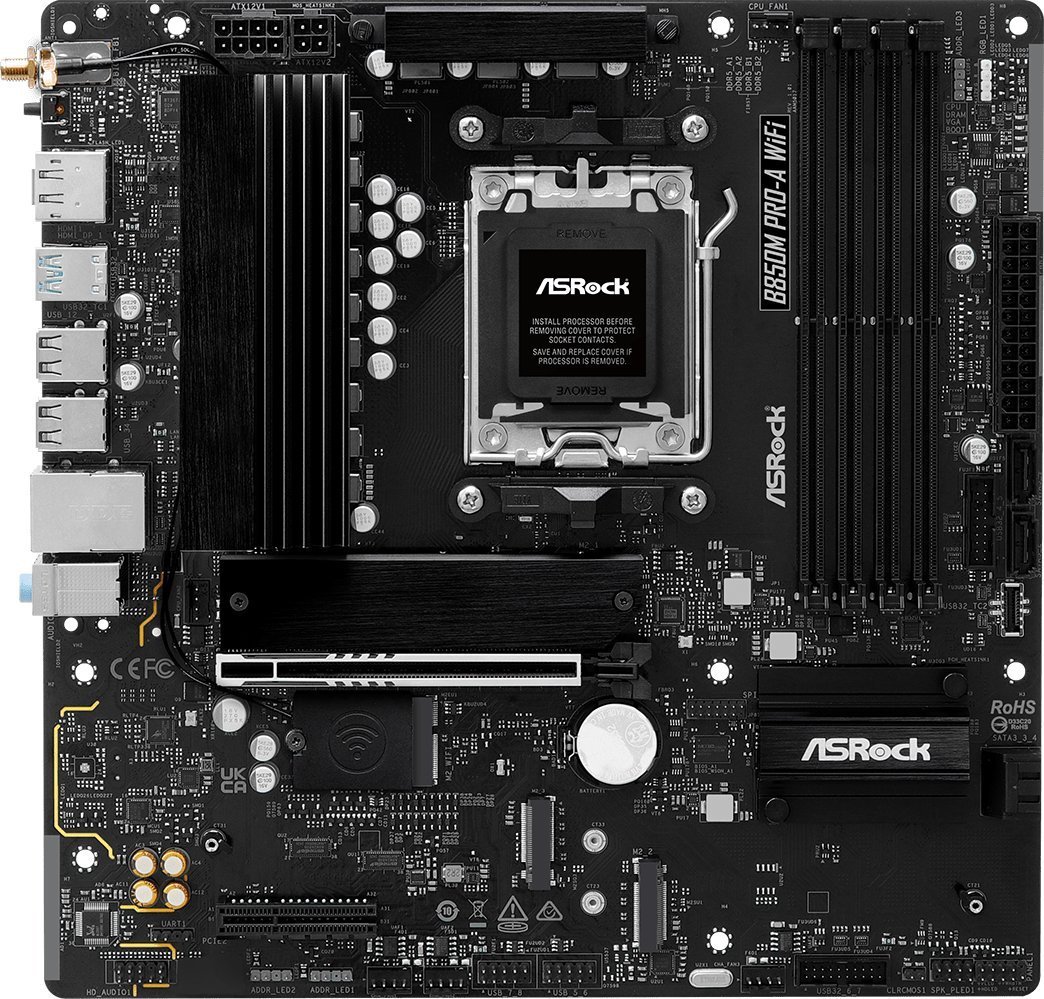 Asrock B850M Pro-A WiFi AMD B850 Gniazdo AM5 micro ATX