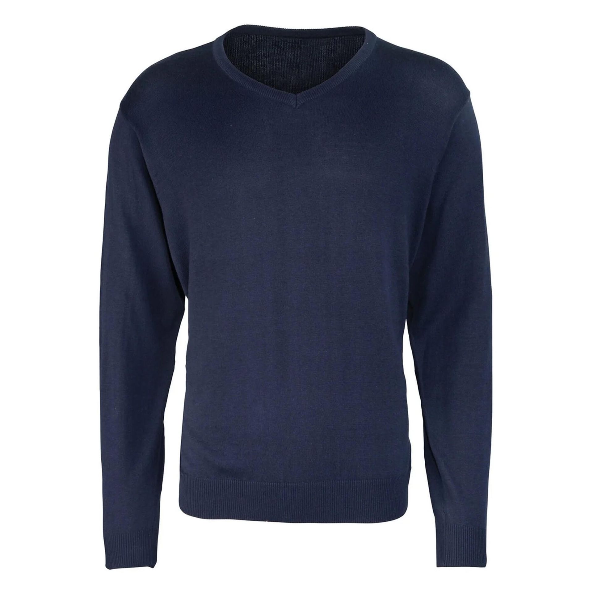 Sweter Męski Z Dzianiny Z Dekoltem V