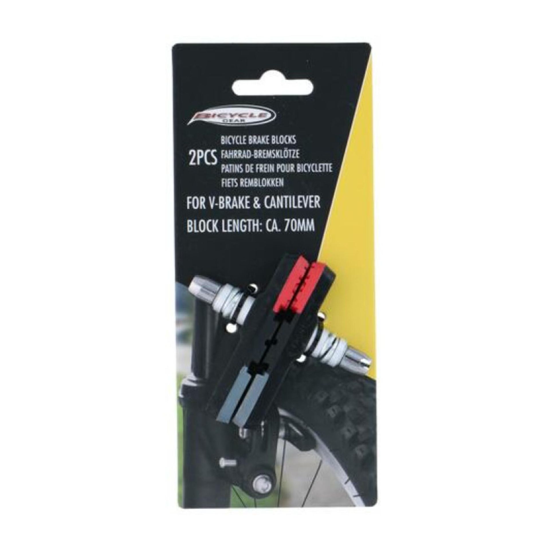 Klocki hamulcowe 2szt, na nakrętki, 3 rodzaje gum 70mm BICYCLE GEAR