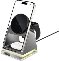 Tech-Protect Ładowarka indukcyjna Qi15W A43 3w1, do MagSafe, Qi, czarno-szara