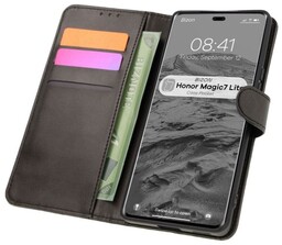 Bizon Etui z klapką Case Pocket do Honor Magic7 Lite, czarne