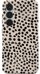 Burga Etui Almond Latte Tough do Galaxy S25 Plus, beżowe z czarnymi kropkami