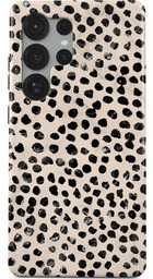 Burga Etui Almond Latte Tough do Galaxy S25 Ultra, beżowe z czarnymi kropkami