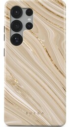 Burga Etui Full Glam Tough do Galaxy S25 Ultra, beżowe wzorzyste