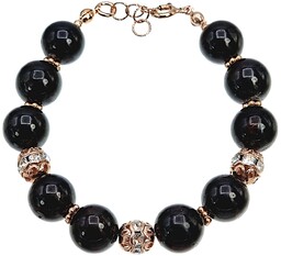 Naturalne Granaty Kryształy Bransoletka Różowe Złoto Srebro