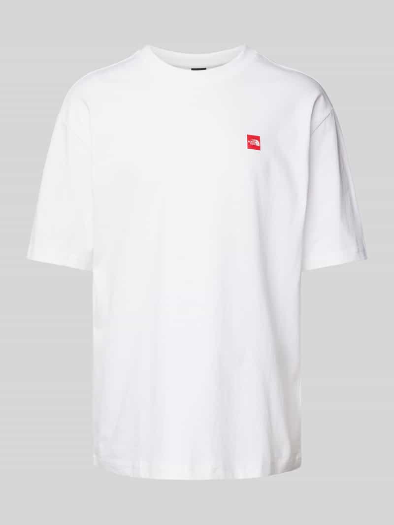 T-shirt o kroju oversized z czystej wełny z nadrukiem z logo