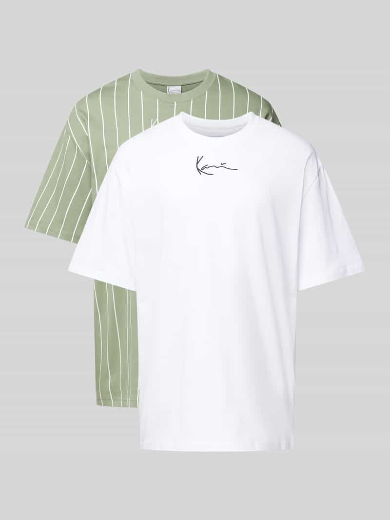 T-shirt z wyhaftowanym logo w zestawie 2 szt.