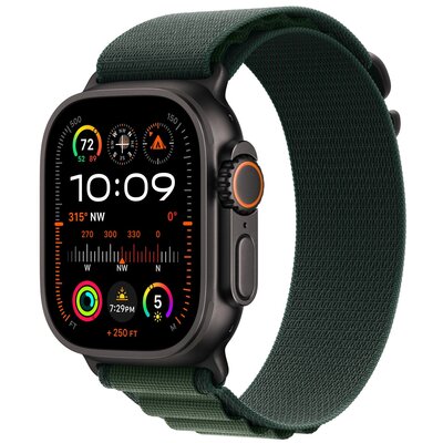 Pasek do Apple Watch (44/45/46/49mm) S Ciemnozielony (Tytan czarny)