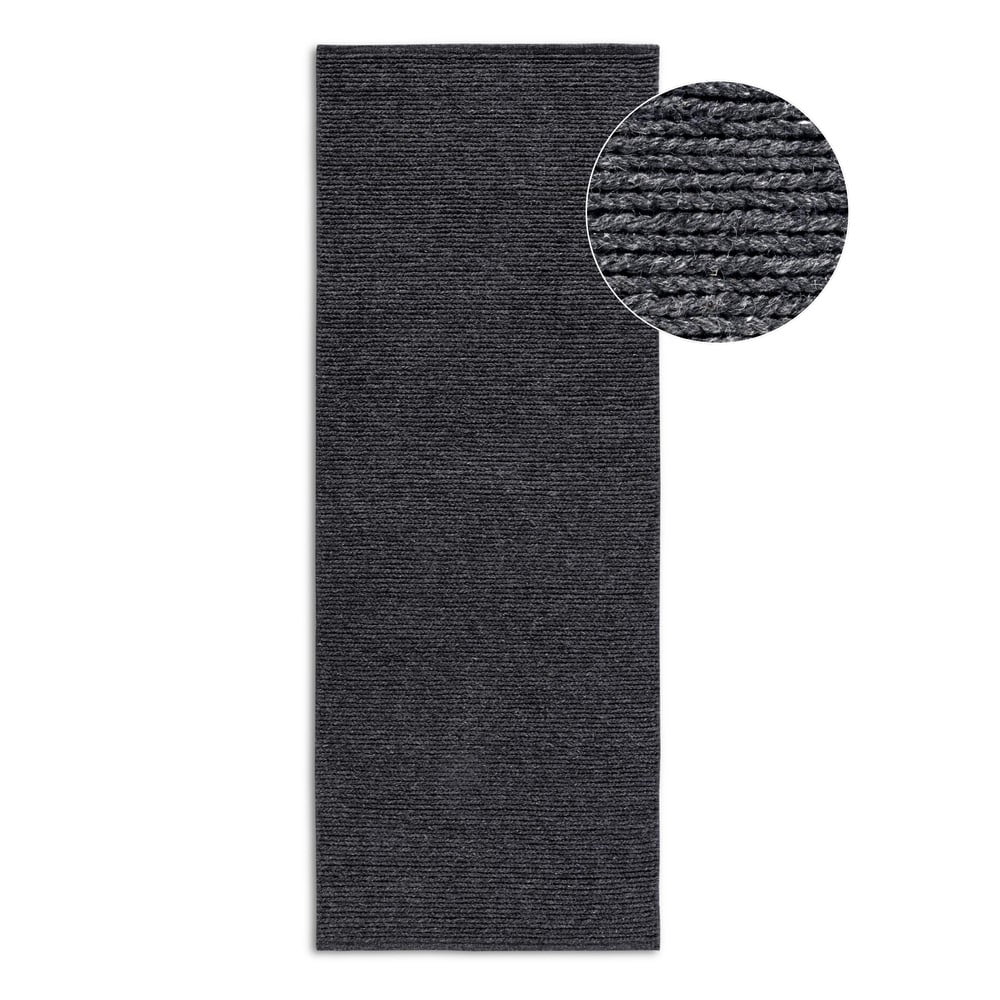 Ciemnoszary wełniany chodnik tkany ręcznie 80x200 cm Francois – Villeroy&Boch