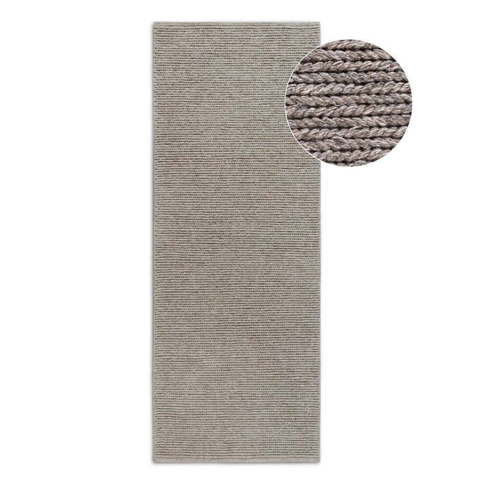 Jasnobrązowy wełniany chodnik tkany ręcznie 80x200 cm Francois – Villeroy&Boch