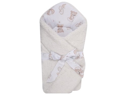 UVIE Becik Rożek Teddy Miś na tęczy 75x80 cm ecru