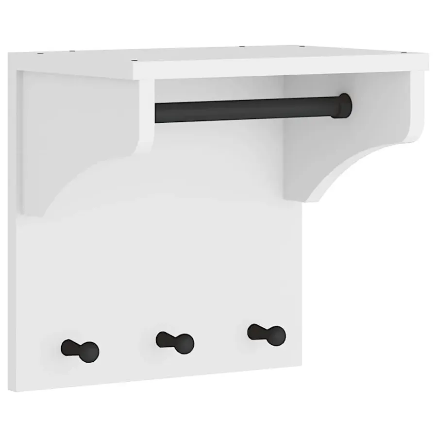 Mały wieszak ścienny na ubrania biały G2-W27