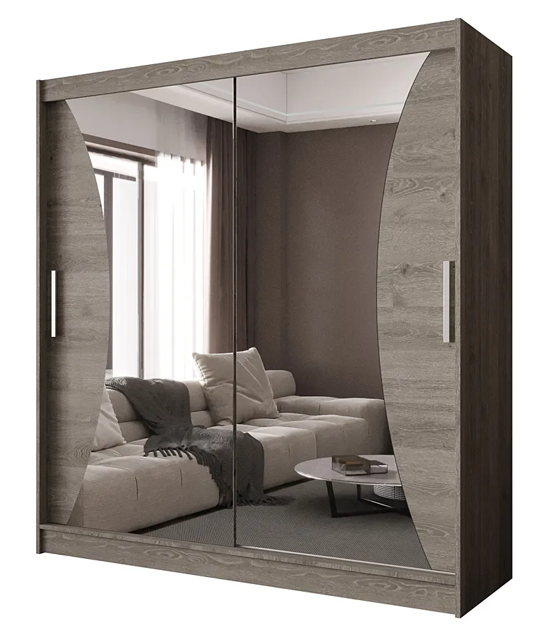 Szafa ubraniowa w kolorze trufli z lustrem E0-P43