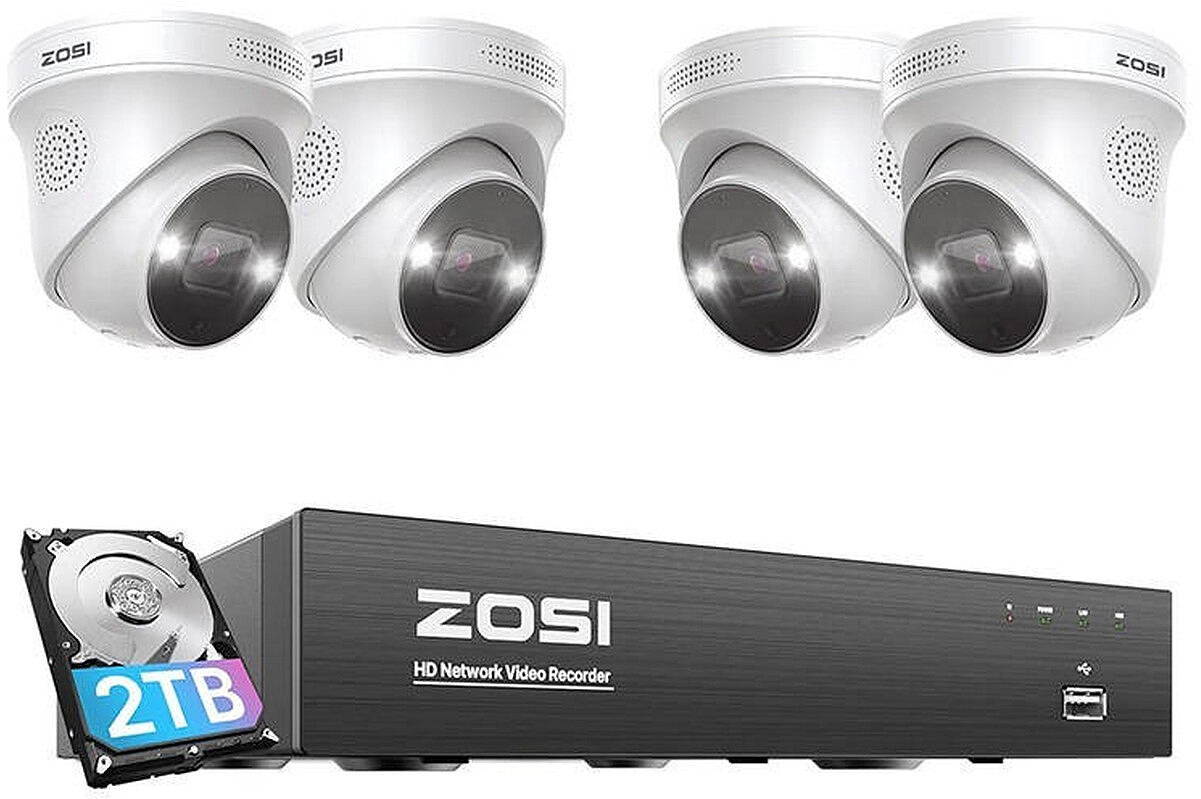 Zestaw czterech kamer IP ZOSI C225 WiFi 5MP