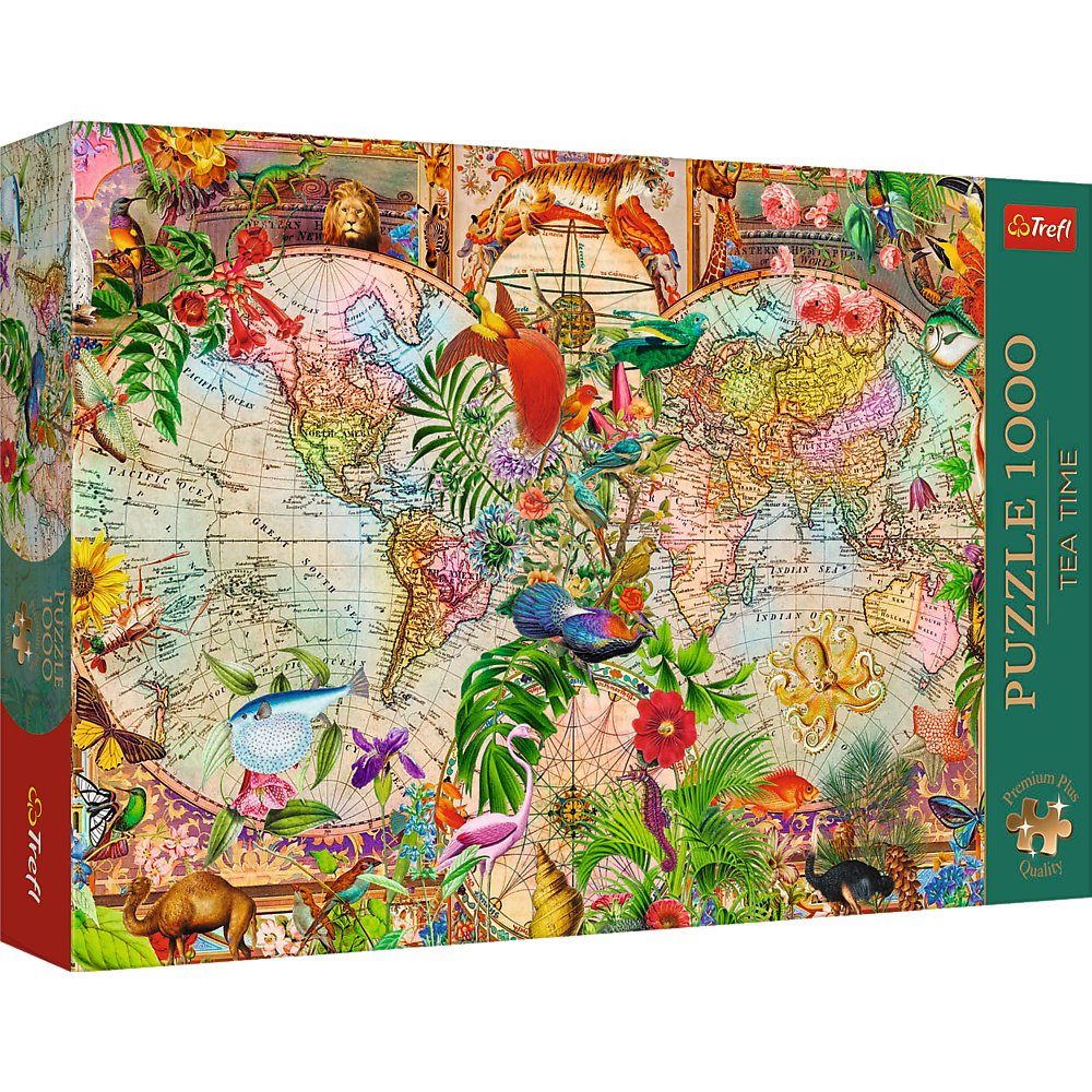 Puzzle, Trefl Premium Plus, Tea Time: Antyczna mapa świata, 1000 el.