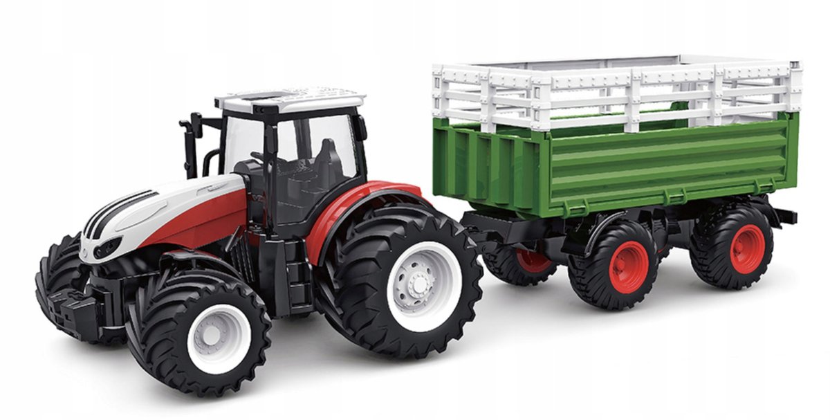 TRAKTOR ZDALNIE STEROWANY Z PRZYCZEPĄ POJAZD ROLNICZY 6644B(C) ZABAWKA RC