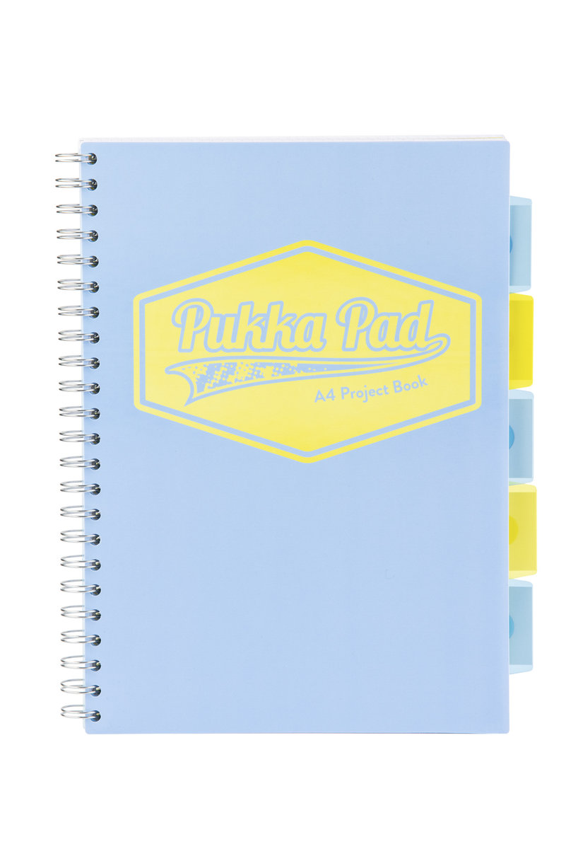 Kołozeszyt z zakładkami PUKKA PAD Project Book Pastel A4 niebieski w linię