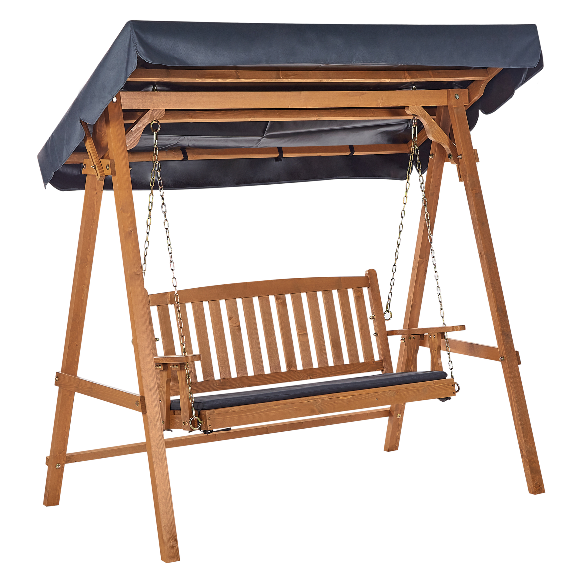 Huśtawka ogrodowa FIBBIALLA Drewno świerkowe Brązowy