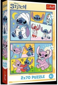 Puzzle 2x70 Ze Stitchem nie ma nudy TREFL