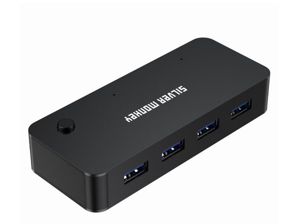 SILVER MONKEY Hub USB Switch Box HUB 4 x USB 3.1 + USB-C (DC) (na 2 komputery)