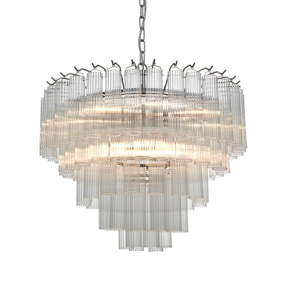 Lampa wisząca szklana Toulouse 104090 tuby nad stół nikiel