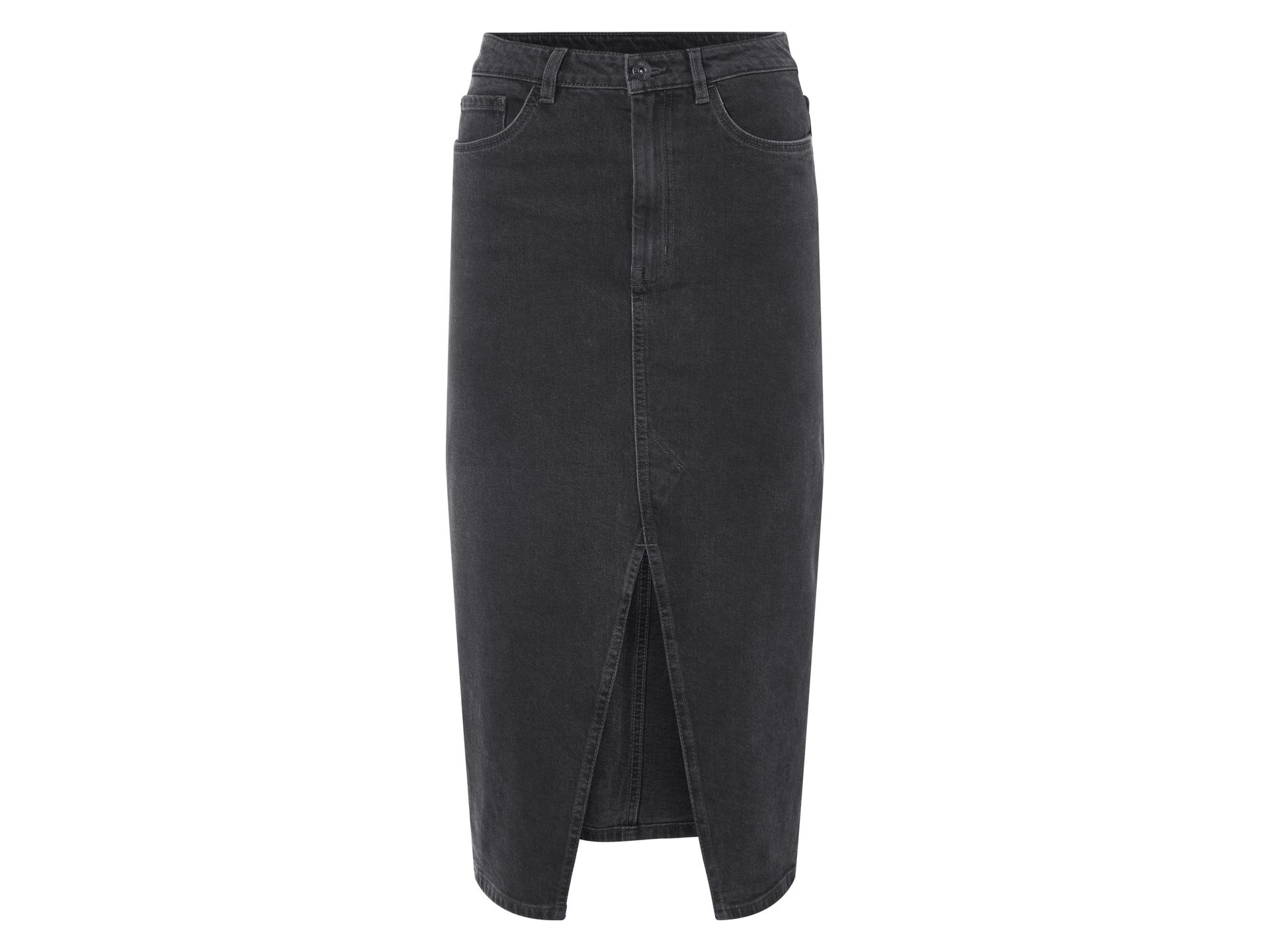 esmara® Spódnica jeansowa damska midi (Szary, 38)